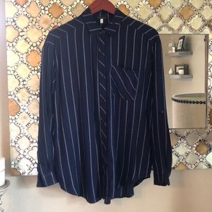 Blue + White Striped Button Down